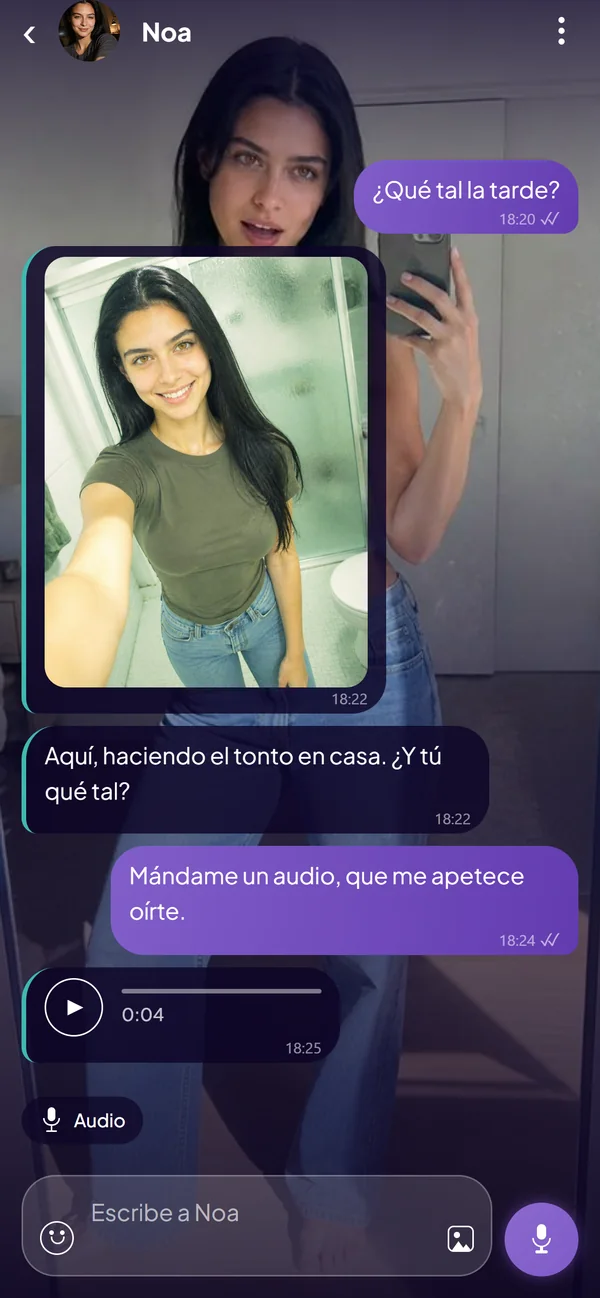 Te manda fotos y audios